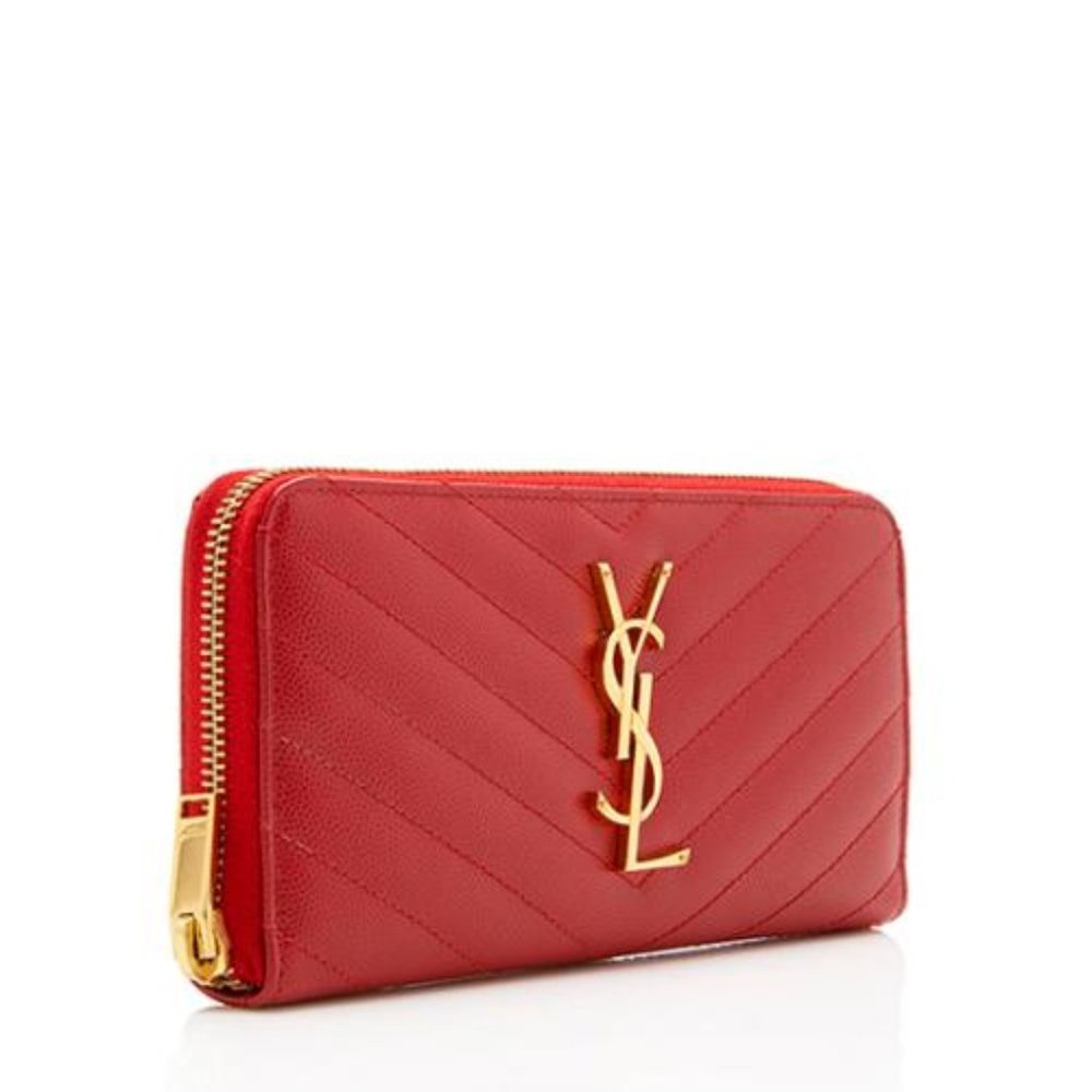 SOLD Saint Laurent Red Chevron Long Wallet - Picture 6 of 6